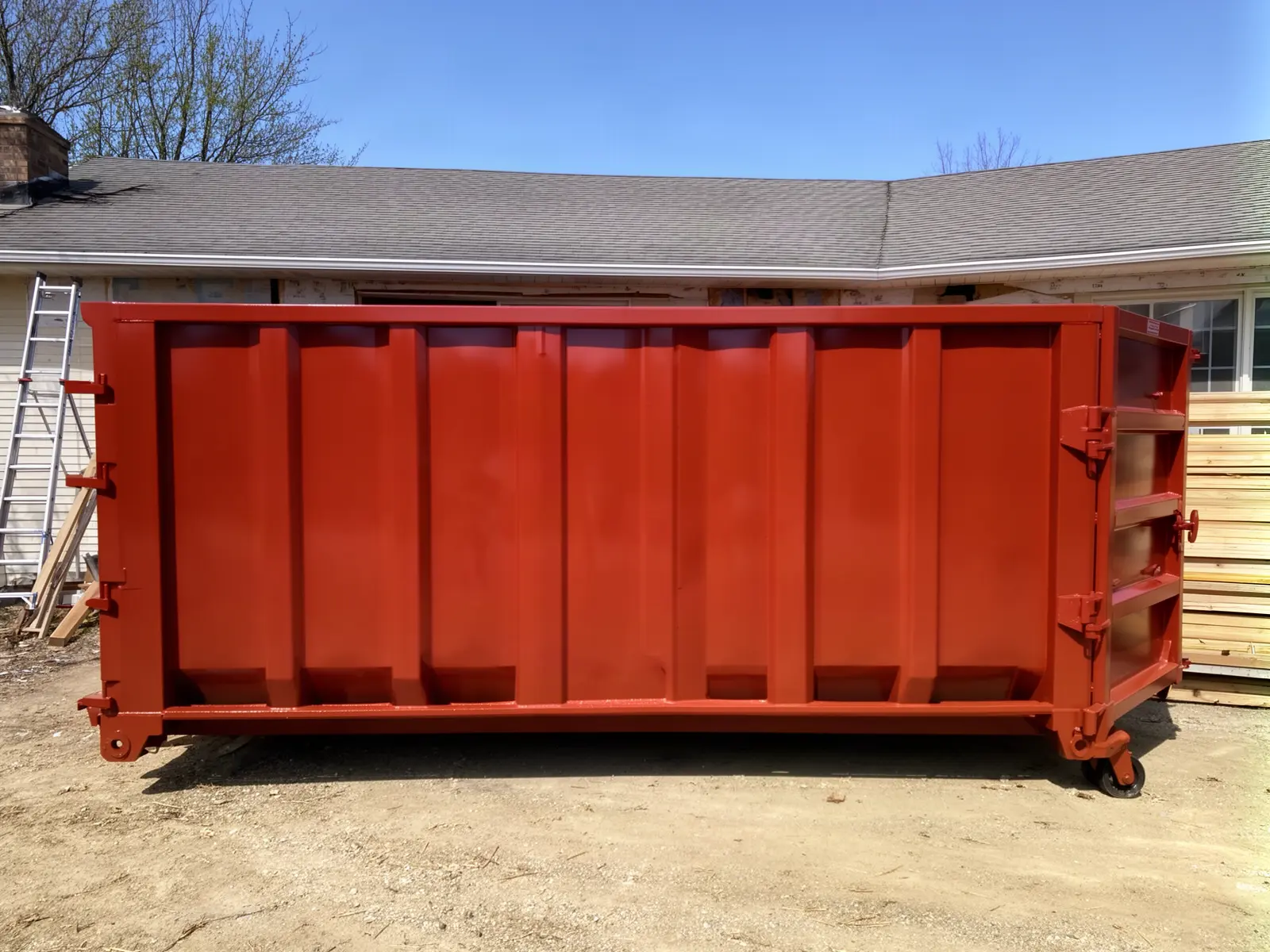 Roll-off dumpster from Olsen's Clovis Dumpster Rental in Clovis, NM